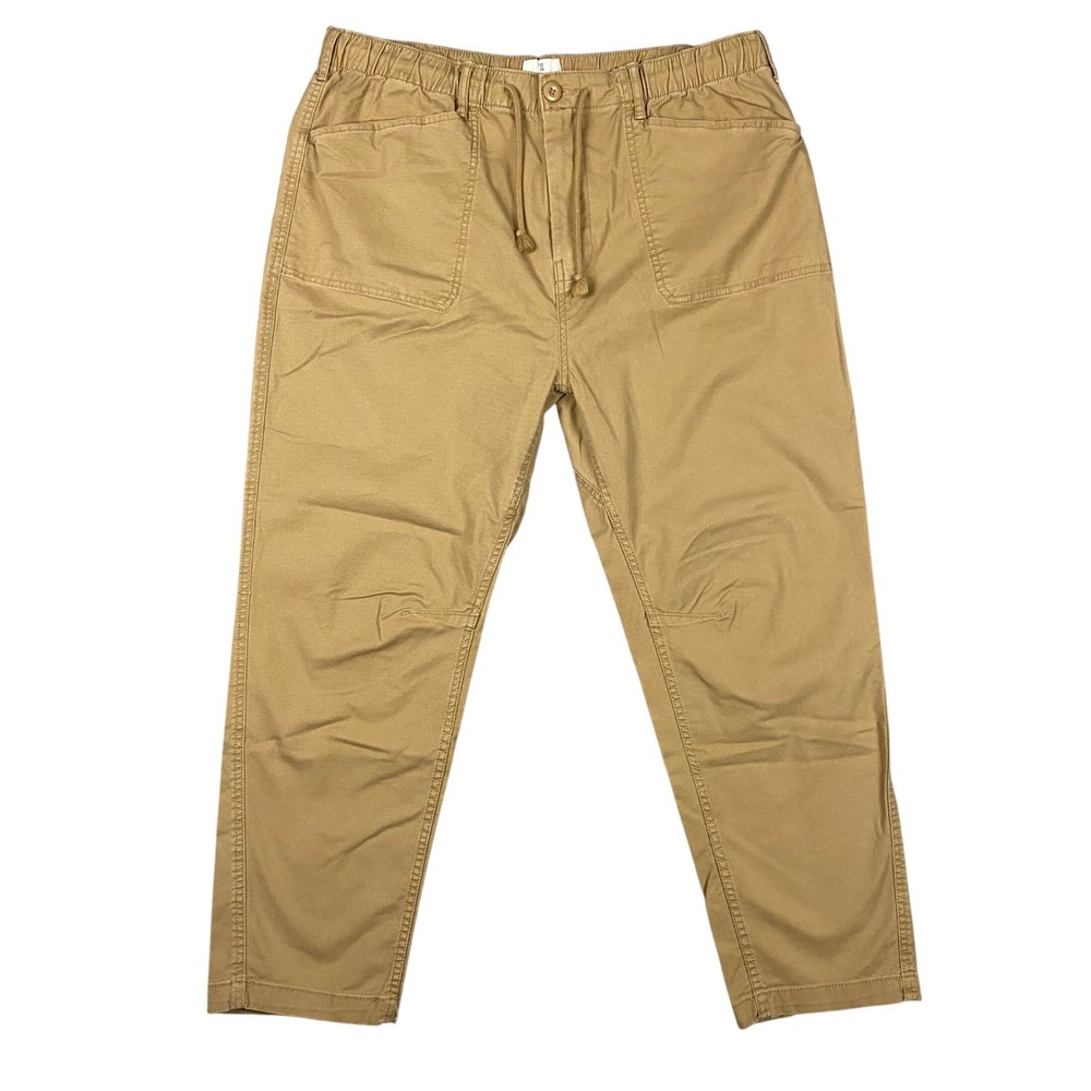 Mutual Weave Utility Drawstring Elastic Waist Pants Mens XL Khaki Tan